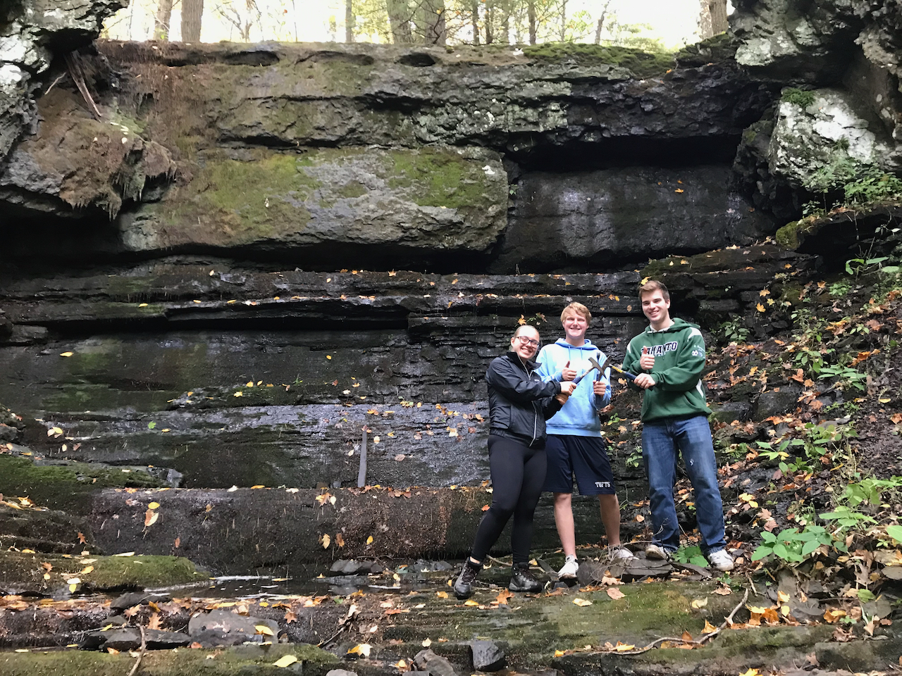 Searching for Hamilton Group fossils (Middle Devonian) during the Fall 2019 Paleontology course.